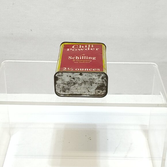 Schilling & Co Chili Powder Spice Tin 2 Oz 1930s Retro Kitchen Décor Collectible - Picture 5 of 6